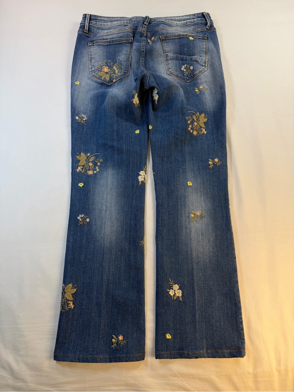 Driftwood Floral Embroidered Kelly Bootcut Flare Jeans Blue Denim - Picture 11 of 11
